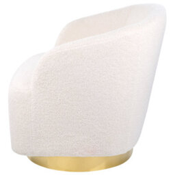 Beliani Swivel Armchair Lavik Boucle Off-White - thumbnail 8