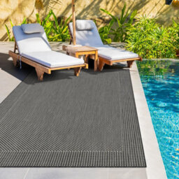 Homeart Outdoor Rugs Easy Cleaning Area Rugs For Balcony,garden,picnic,uv Weather Resistant D.anthracite Cream, 140 X 200 Cm - thumbnail 2