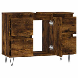 Berkfield Industrial Bathroom Cabinet Smoked Oak 80X33X60 Cm Engineered Wood - thumbnail 5