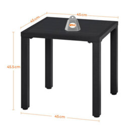 Yaheetech Black Outdoor Small Metal Square Side Table, Coffee Table, Outdoor Garden Table, Small Patio Table - thumbnail 3