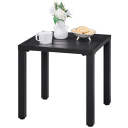Yaheetech Black Outdoor Small Metal Square Side Table, Coffee Table, Outdoor Garden Table, Small Patio Table - thumbnail 7