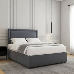 REGIONAL FURNISHINGS Divan Bed Set Steel Plush Velvet Upholstered 24Inch Headboard 2Drawersfootend & Mattress In Double King 4Ft 6Ft Sizes - thumbnail 3