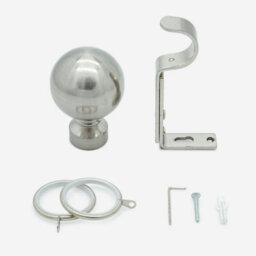 Stainless Steel 28mm Ball Fixed Length Metal Curtain Pole  85Cm - thumbnail 3