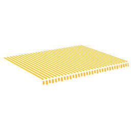 Berkfield Replacement Fabric For Awning Yellow And White 4.5X3.5 M - thumbnail 2