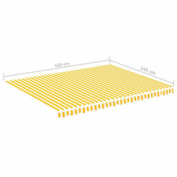 Berkfield Replacement Fabric For Awning Yellow And White 4.5X3.5 M - thumbnail 6