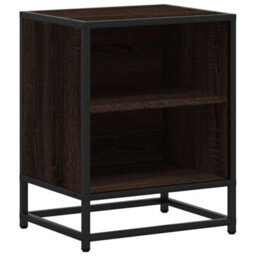 Berkfield Elegant Bedside Cabinet Brown Oak 40X31X50 Cm Engineered Wood And Metal