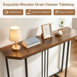 Luxury Living Room Sofa Table 110 Cm Narrow Entryway Table With Faux Marble Top - thumbnail 4