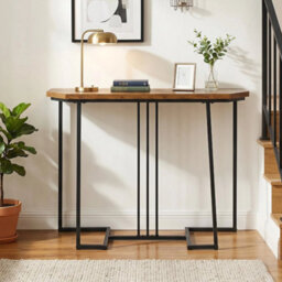 Luxury Living Room Sofa Table 110 Cm Narrow Entryway Table With Faux Marble Top - thumbnail 6