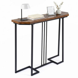 Luxury Living Room Sofa Table 110 Cm Narrow Entryway Table With Faux Marble Top - thumbnail 1