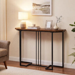 Luxury Living Room Sofa Table 110 Cm Narrow Entryway Table With Faux Marble Top - thumbnail 3