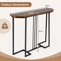 Luxury Living Room Sofa Table 110 Cm Narrow Entryway Table With Faux Marble Top - thumbnail 2