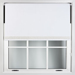 Furnished White Blackout Roller Blind With White Glitter Edge - Trimmable (W)80Cm X (L)210Cm