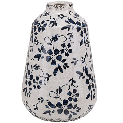 Beliani Flower Vase Maroneia Stoneware 20 Cm White - image 1
