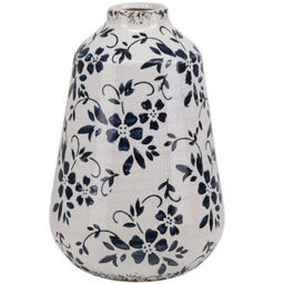 Beliani Flower Vase Maroneia Stoneware 20 Cm White - thumbnail 1