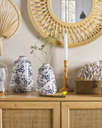 Beliani Flower Vase Maroneia Stoneware 20 Cm White - thumbnail 2