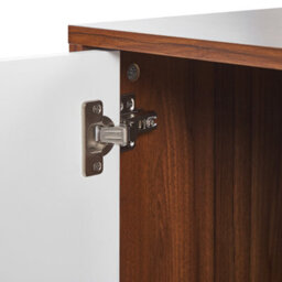 Beliani Two-Tone Tv Stand With Metal Legs, White And Dark Wood, Fits Up To 68In Tvs, 1500 X 400 X 550mm - thumbnail 6