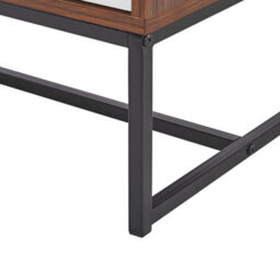 Beliani Two-Tone Tv Stand With Metal Legs, White And Dark Wood, Fits Up To 68In Tvs, 1500 X 400 X 550mm - thumbnail 7