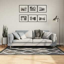 Berkfield Rug Washable Black And White 120X180 Cm Anti Slip - thumbnail 1