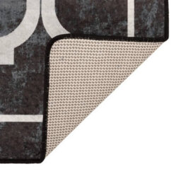 Berkfield Rug Washable Black And White 120X180 Cm Anti Slip - thumbnail 4