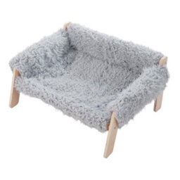 Thehotsale Wooden Frame Pet Sofa With Removable Cover 56Cm W X 45Cm D X 27Cm H, Grey - thumbnail 2