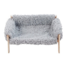 Thehotsale Wooden Frame Pet Sofa With Removable Cover 56Cm W X 45Cm D X 27Cm H, Grey - thumbnail 1