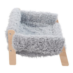 Thehotsale Wooden Frame Pet Sofa With Removable Cover 56Cm W X 45Cm D X 27Cm H, Grey - thumbnail 3