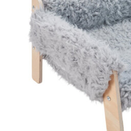 Thehotsale Wooden Frame Pet Sofa With Removable Cover 56Cm W X 45Cm D X 27Cm H, Grey - thumbnail 4