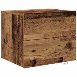 Walplus Wall-Mounted Bedside Cabinet Old Wood 50 X 39 X 41 Cm - thumbnail 2