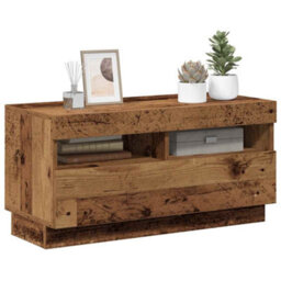 Berkfield Modern Tv Cabinet With Led Lights Old Wood 80X35X40 Cm Engineered Wood - thumbnail 5