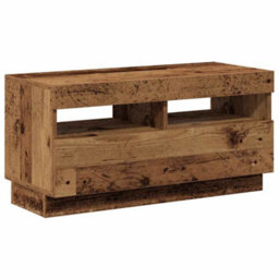 Berkfield Modern Tv Cabinet With Led Lights Old Wood 80X35X40 Cm Engineered Wood - thumbnail 9