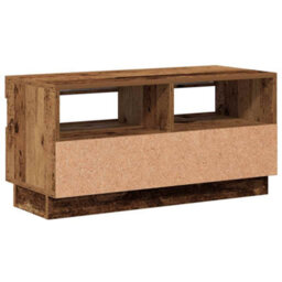 Berkfield Modern Tv Cabinet With Led Lights Old Wood 80X35X40 Cm Engineered Wood - thumbnail 8