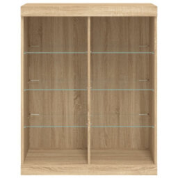 Berkfield Sideboard With Led Lights Sonoma Oak 81X37X100 Cm - thumbnail 6