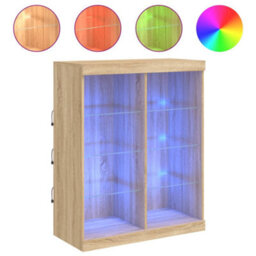 Berkfield Sideboard With Led Lights Sonoma Oak 81X37X100 Cm - thumbnail 2
