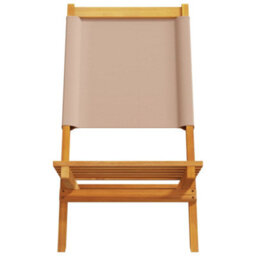 Garden Chairs 2 Pcs Taupe Solid Wood Acacia And Fabric - thumbnail 5