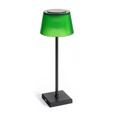 Auraglow Rechargeable Led Table Lamp - Capri - Black & Green - image 1