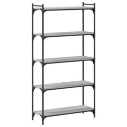 Berkfield Bookcase 5-Tier Grey Sonoma 80X30X154 Cm Engineered Wood - thumbnail 6