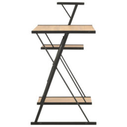 Berkfield Modern Desk With Shelf Black And Oak 116X50X93 Cm - thumbnail 3