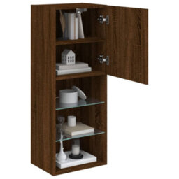 Walplus Tv Cabinet With Led Lights Brown Oak 40.5X30X102 Cm - thumbnail 6