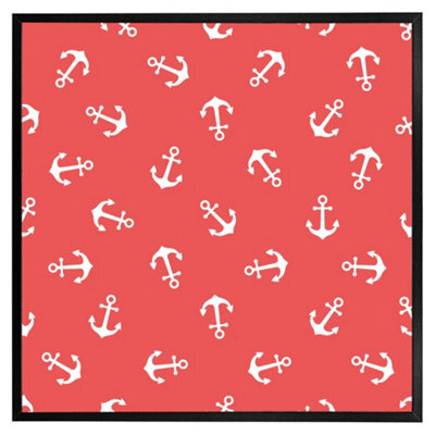 "Andrew Lee Anchors On Red Background (Picutre Frame) / 16X16"" / Brown" - image 1