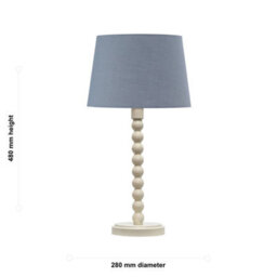 First Choice Lighting Bobbin - Ivory Lamp With Grey Cotton Shade - thumbnail 6