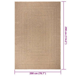 Berkfield Rug Zizur 200X290 Cm Jute Look Indoor And Outdoor - thumbnail 9