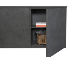 Acantha Zodiac Portrait Electric Media Wall In Slate Effect With 4 Storage Cupboards - thumbnail 4