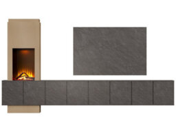 Acantha Zodiac Portrait Electric Media Wall In Slate Effect With 4 Storage Cupboards - thumbnail 2