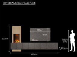 Acantha Zodiac Portrait Electric Media Wall In Slate Effect With 4 Storage Cupboards - thumbnail 9