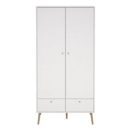 Furniture To Go Cumbria Wardrobe With 2 Doors + 2 Drawers In White - thumbnail 2