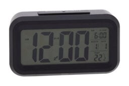 Orsina Black Lcd Digital Clock, Compact And Modern Display With Time, Date And Temperature, Battery-Operated With - thumbnail 4