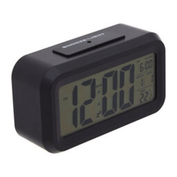 Orsina Black Lcd Digital Clock, Compact And Modern Display With Time, Date And Temperature, Battery-Operated With - thumbnail 5