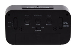 Orsina Black Lcd Digital Clock, Compact And Modern Display With Time, Date And Temperature, Battery-Operated With - thumbnail 2