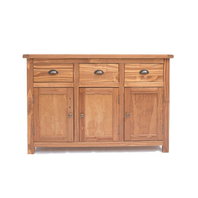Cabinet Bits Padua Lacquered 3 Drawer 3 Door Sideboard Brass Cup Handle - image 1