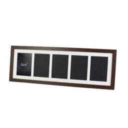 Photoframesandmore Walnut Colour Multi Aperture Frame. Five 6X4Inch Photos. Wooden Picture Frame - thumbnail 1